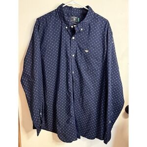 DOCKERS SIGNATURE COMFORT FLEX CLASSIC FIT BUTTON DOWN Blue Floral Print 2XL